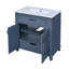 Meuble-lavabo bleu 30 po avec portes à fermeture en douceur 30 po