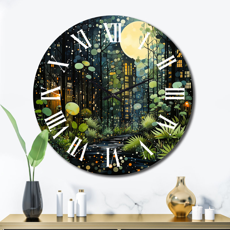 Horloge murale Rayshon - Collages abstraits, Très grand