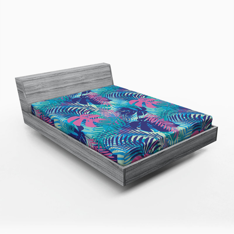 Microfiber Floral Fitted Sheet, Full Fitted Sheet