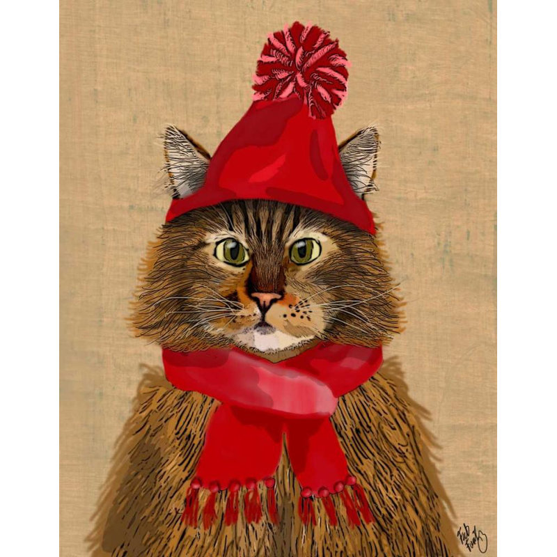 Art sur toile tendue Trinx Fab Funky Gallery, titré: Maine Coon Cat