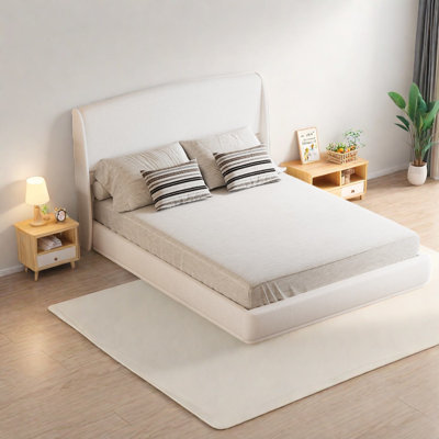 Low Profile Queen Beds, Linen Mdf Wingback Modern Bedroom Home