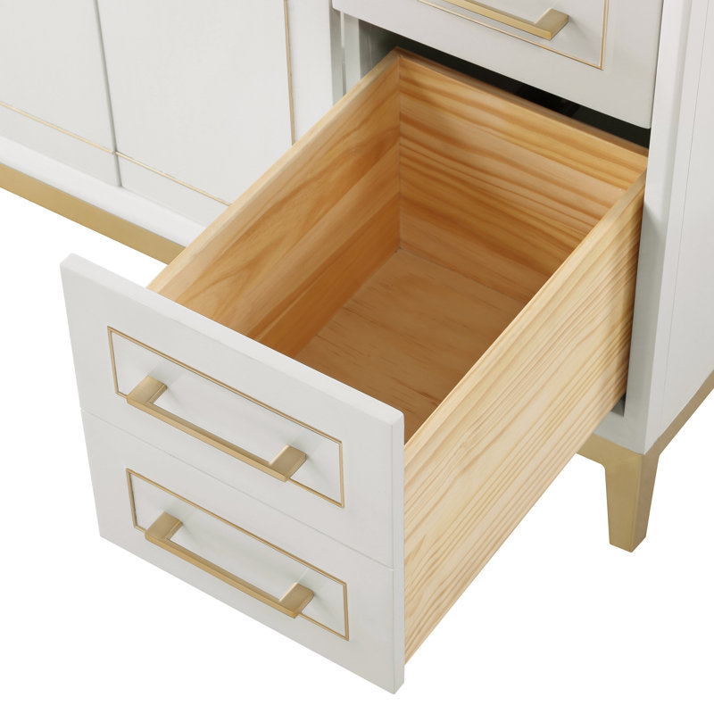 Gracie 48'' W Single Vanity, White Quartz, Satin White (Cream White)