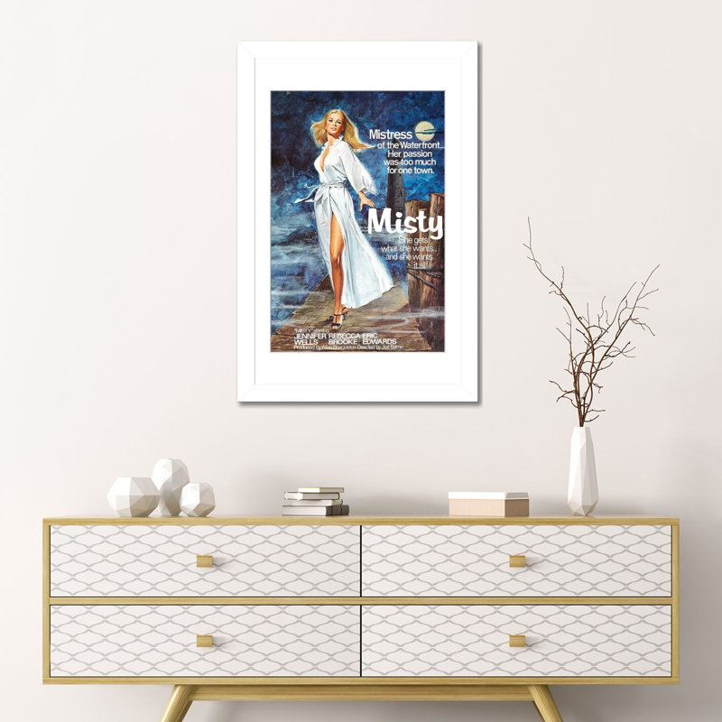 Misty - reproduction d'art murale - papier d'art encadré, 24" x 16", Framed Paper, White