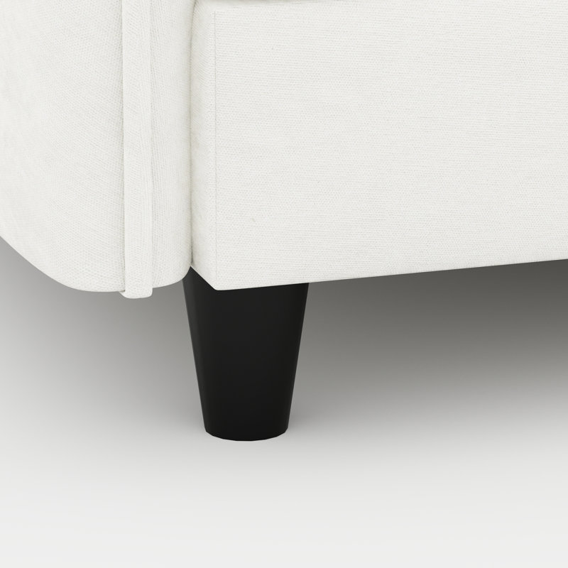 Tissu beige moderne à 2 places de style Mid-Century de 76,23 po de long, parfait pour un appartement ou un dortoir, structure, revêtement respirant, rembourrage à ressorts ensachés, sièges confortables, rangement latéral, configuration K / D simple