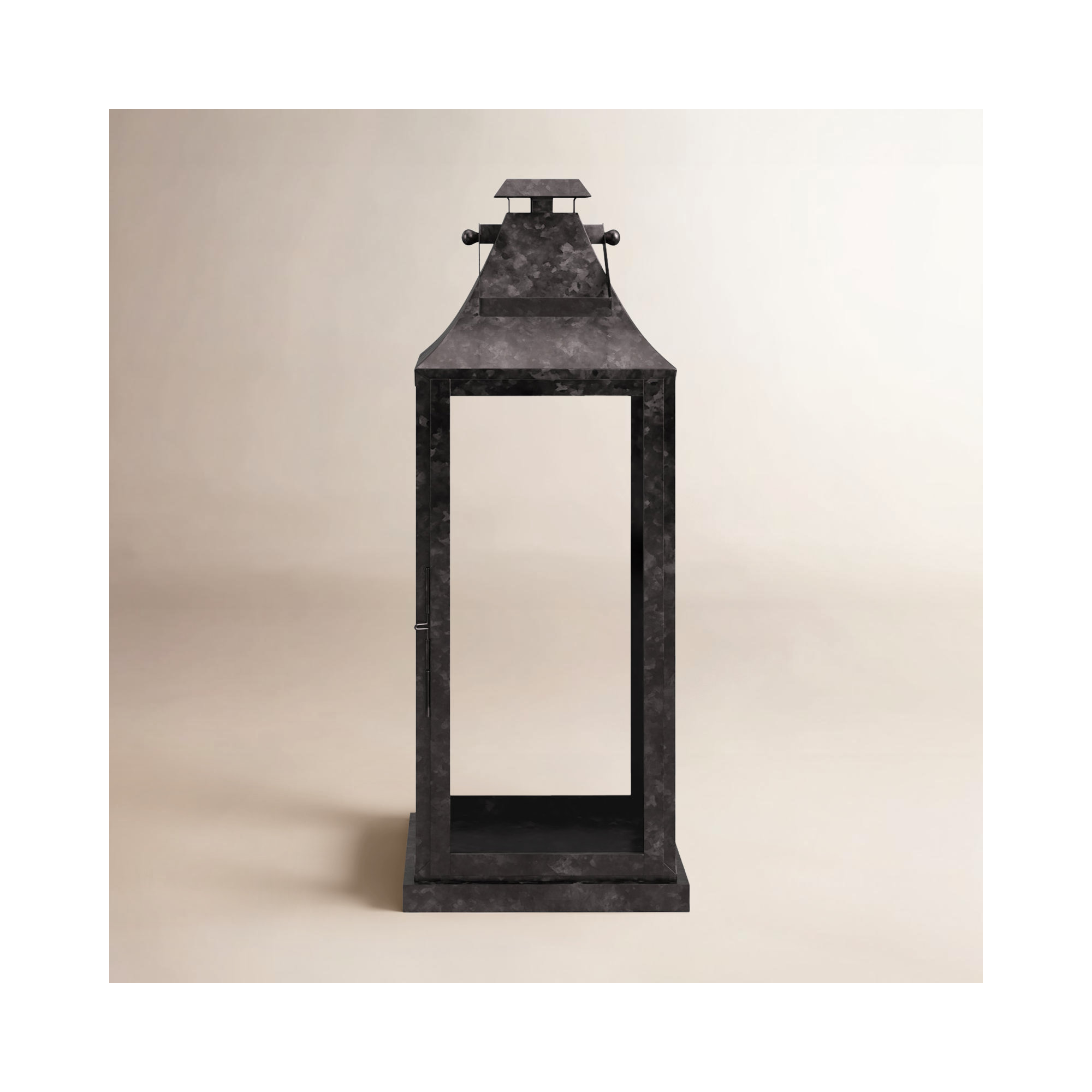 Sahni Stainless Steel Floor Lantern, 26" H x 10" W x 10" D