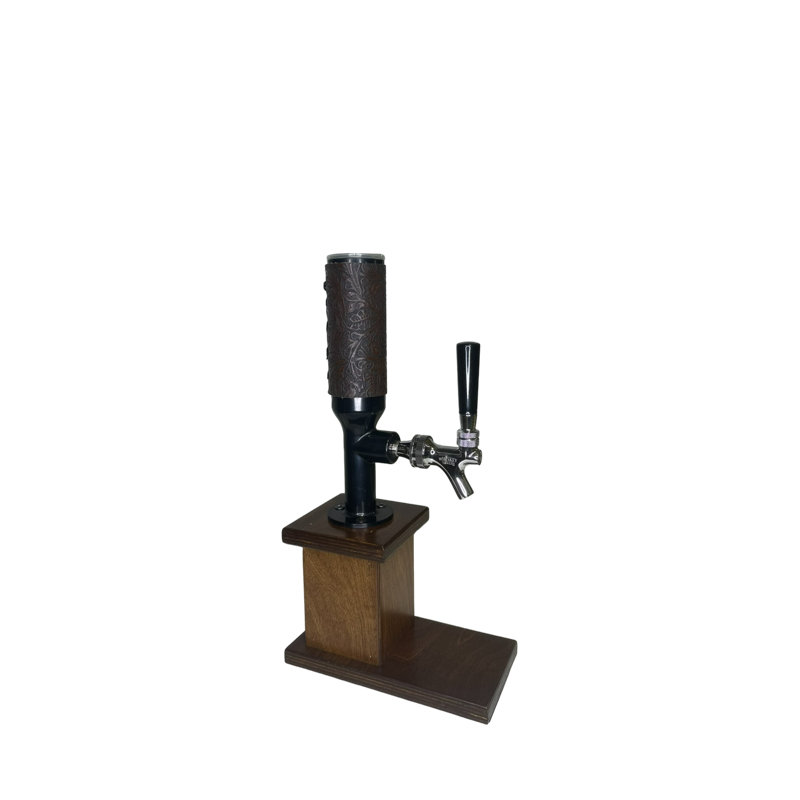 Single Basic Handle - Brown Tooled Whiskey Tower, Brown Tooled