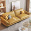 Canapé modulaire jaune en cuir véritable-410717641
