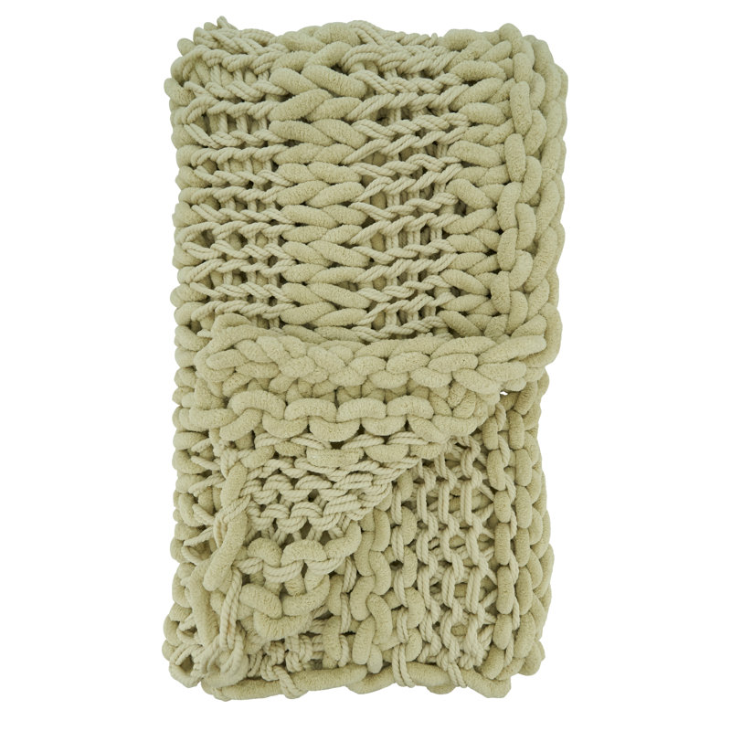 Sevan Collection Chunky Knit Throw Blanket, Natural