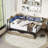 Corner Daybed  Frame with Bookcase,LED Light and Charging Station-482719251