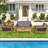 Acacia 4 - Person Patio Conversation Set with Cushions-1305791324