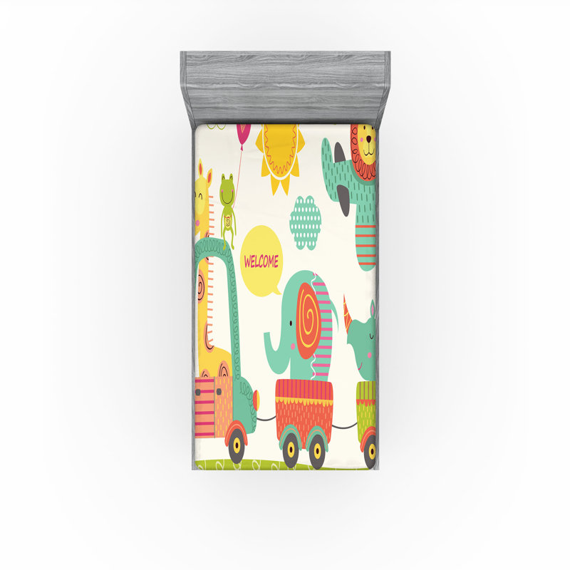 Multicolore Ambesonne, Drap-housse de taille simple