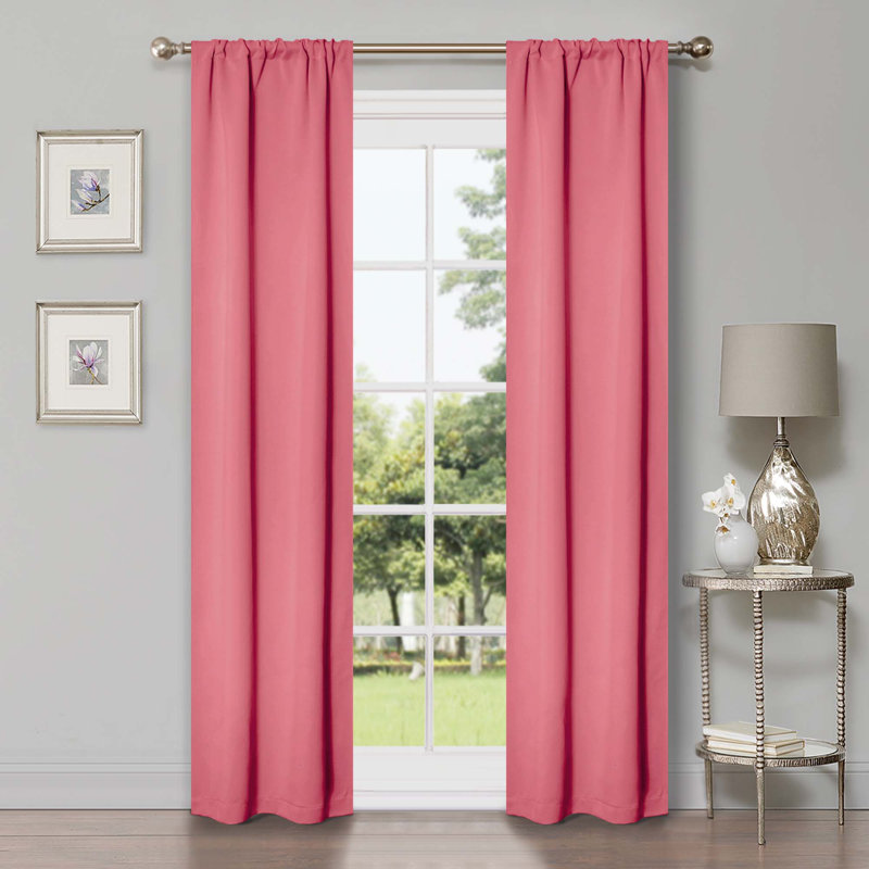 Paire de rideaux obscurcissant avec œillets Millendon, Rose, L 26 po x L 84 po