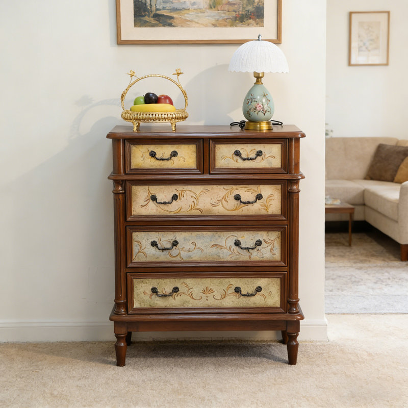 Artistic painted drawer accent chest