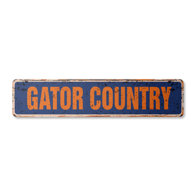 Gator Country Street Sign Aluminum 6" X 24"