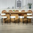 Counter Height bar stools, 24" bar stools , Boucle Counter Stools With Back, Boucle bar stools For Kitchen Island, Dining Room(Set Of 4)