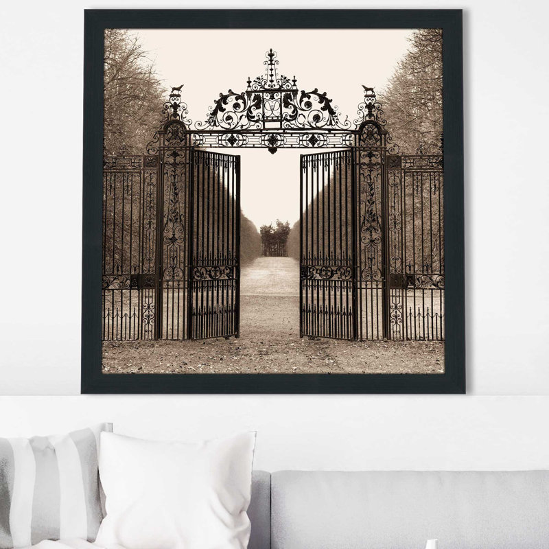 " Hampton Gate " by Alan Blaustein, Espresso Framed, 25.5" H x 25.5" W x 1" D