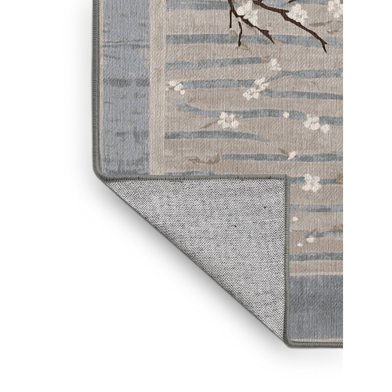 Tapis gris lavable à la machine, Rectangle 4 pi x 6 pi