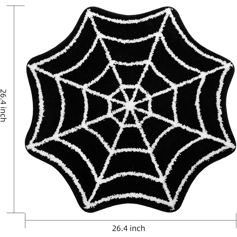 Tapis de salle de bain Spider Web, Rond, BlackRoundWeb noir