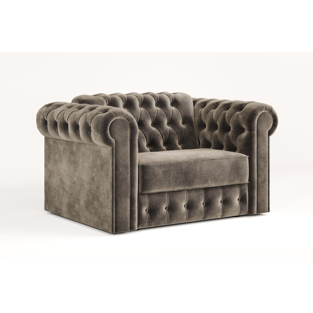 2-Sitzer Schlafsofa Chesterfield aus Samt