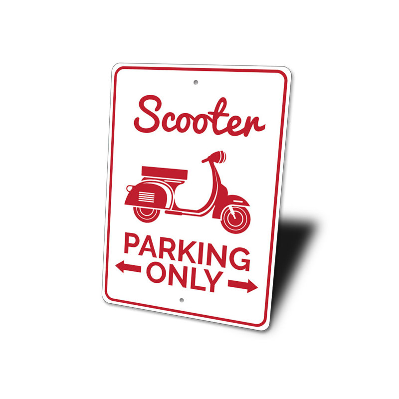 Enseigne de scooter en aluminium, H 14 po x l 10 po x P 0,04 po