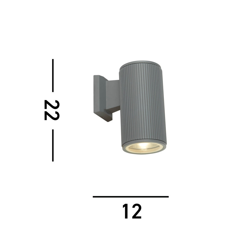 Cliburn 21.5cm H Outdoor Armed Sconce, Grey