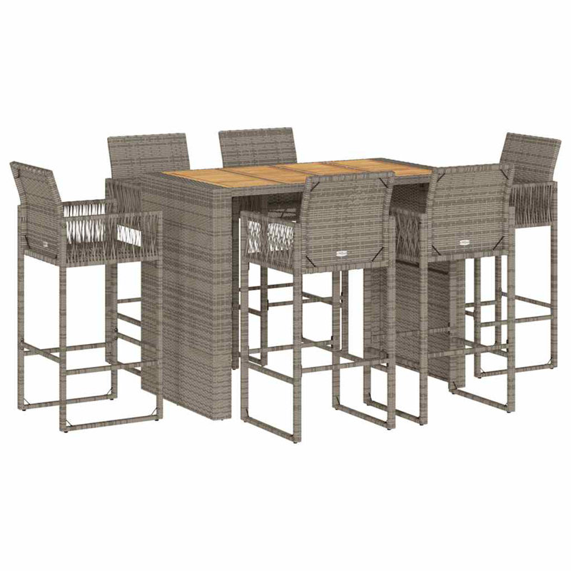 Ebern Designs Bar Set with Wicker/Rattan Frame