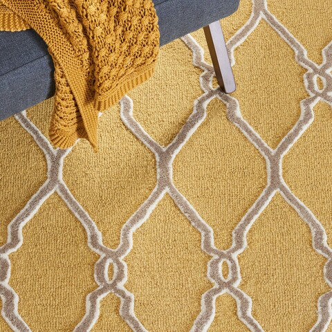 Duong Geometric Wool Hand Woven Area Rug