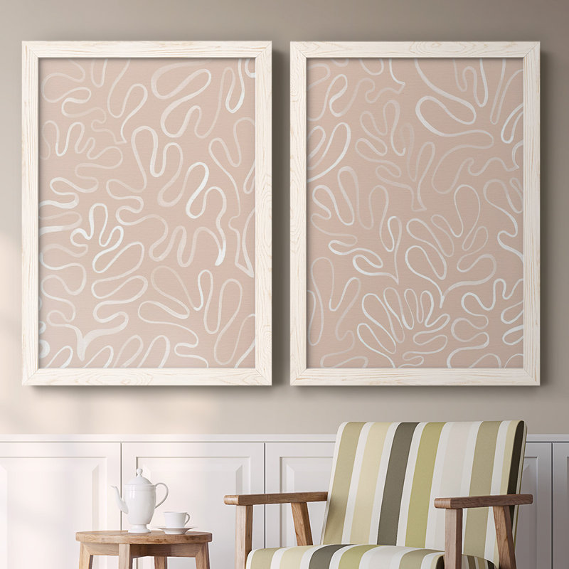 Matisse pièces III - toile encadrée de qualité supérieure - prête à être accrochée, Blanc, H 27,5 po x l 75 po x P 1,5 po