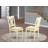 Plainville Kitchen Dining Chairs - Linen Fabric Solid Wood Chairs, Set of 2, Buttermilk & Cherry-507472715