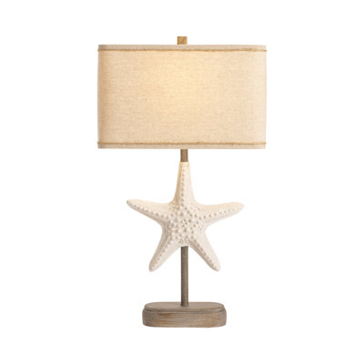 Lampe de table 28,5 "en résine avec abat-jour avoine
