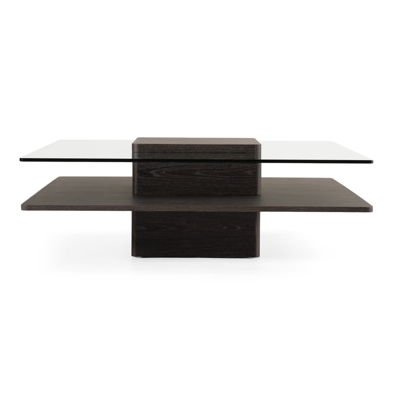 Artavis Glass Top Coffee Table, Gray