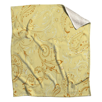 Couvertures à motif cachemire jaune