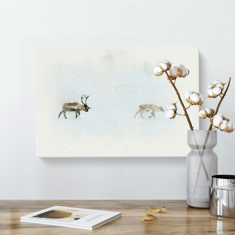 Reindeer In Abstract - Wrapped Canvas, 40cm H x 60cm W x 3cm D