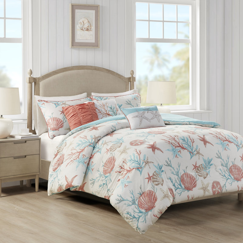 Pebble Beach Cotton Sateen 210 TC Reversible 6 Piece Quilt Set with Throw Pillows, Full/Queen +2 Standard Sham+3 Throw Pillow