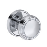 Bremerton Half Dummy Knob with Stepped Round Rose in Unlacquered Brass