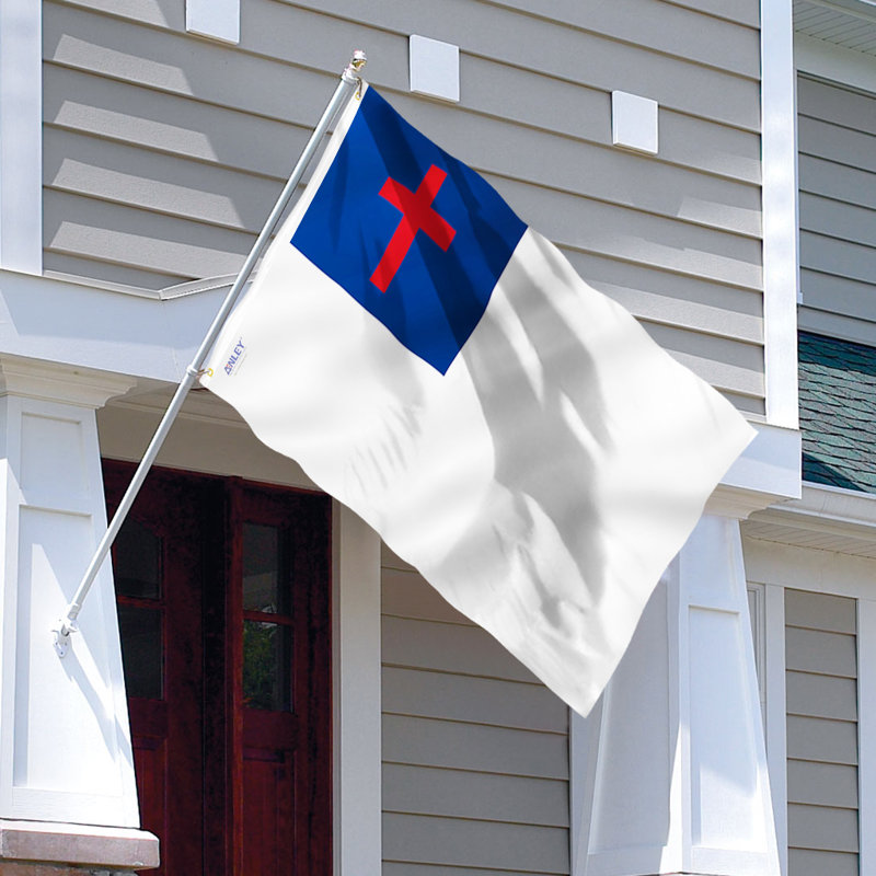 Drapeau de maison Christian en polyester 36 x 60 po