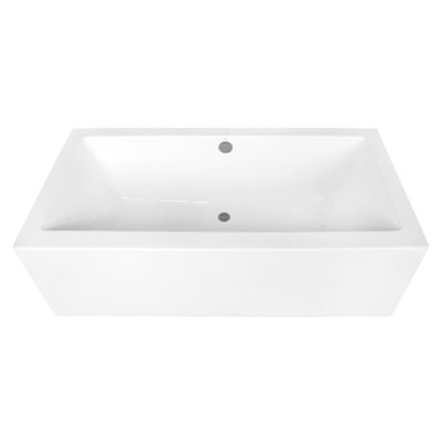 Kingston Brass Aqua Eden 67-Inch Acrylic Rectangular Double Ended Freestanding Tub with Overflow/Drain Assembly