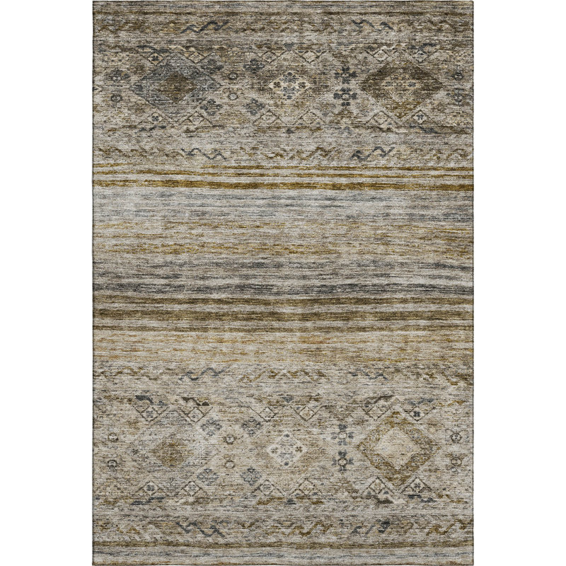 Premium Machine Washable Jaylin AMF1219 Global Rug, Rectangle 10' x 14'