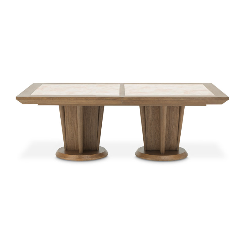 Portrait Wide Rectangular Dining Table - Sienna Brown