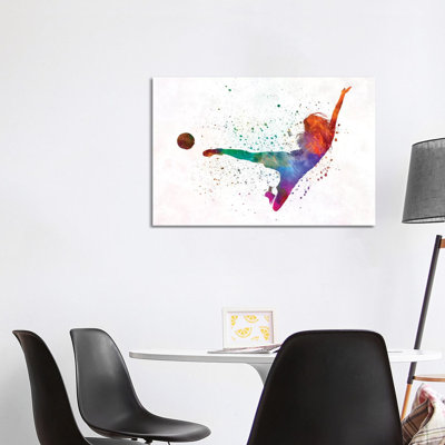 Woman Soccer Player 02 by Paul Rommer - Painting on Canvas