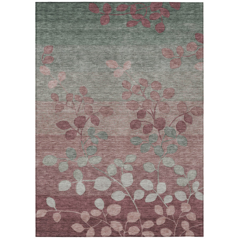 Machine Washable Indoor/Outdoor Xhevrie Blush Rug, Rectangle 2'6" x 3'10"