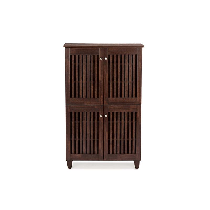 Dariell 18 Pair Shoe Storage Cabinet, Brown