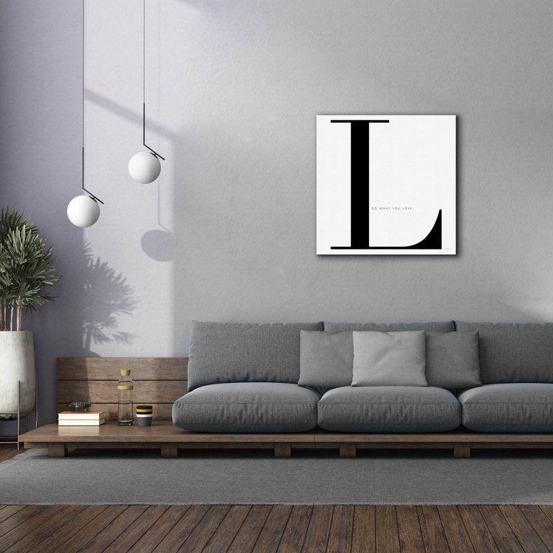 Art mural sur toile Latitude Run® «L Is For Love On White» par Mercedes Lopez, H 37 po x l 37 po x P 1,5 po