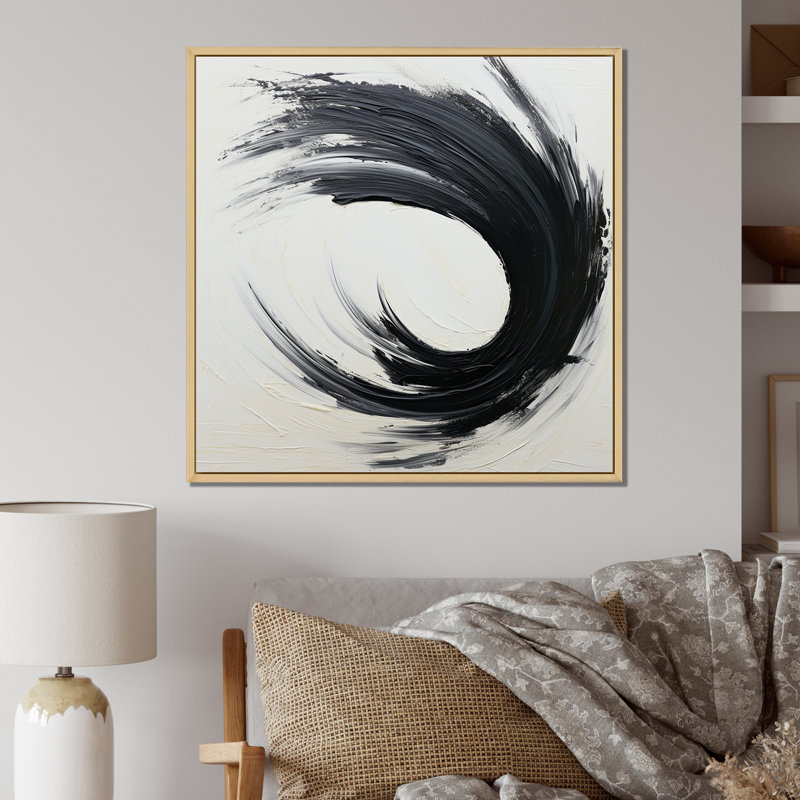 Essentiel d'être noir et blanc abstrait I - peinture abstraite murale, salon, H 30 po x l 30 po x P 1 po