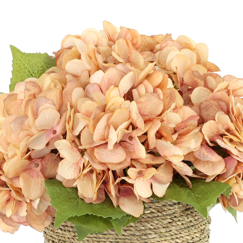 Fall Hydrangea Floral Arrangement, Pink/Peach