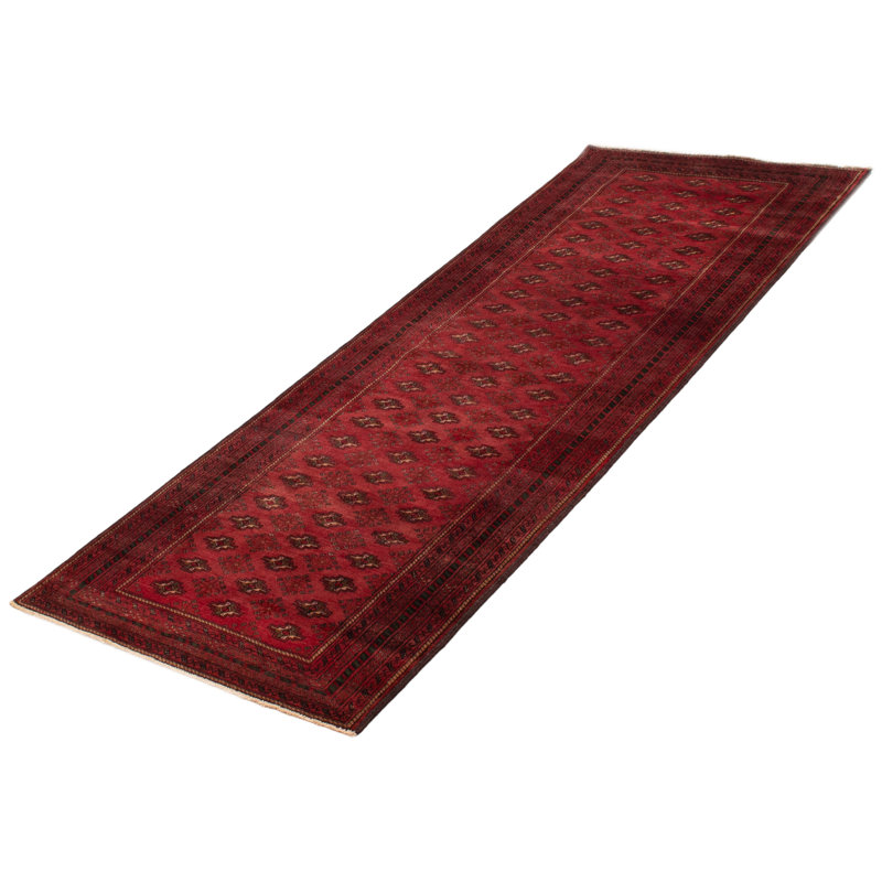 Tapis unique en laine rouge 3 pi 6 po x 9 pi 9 po Teimani