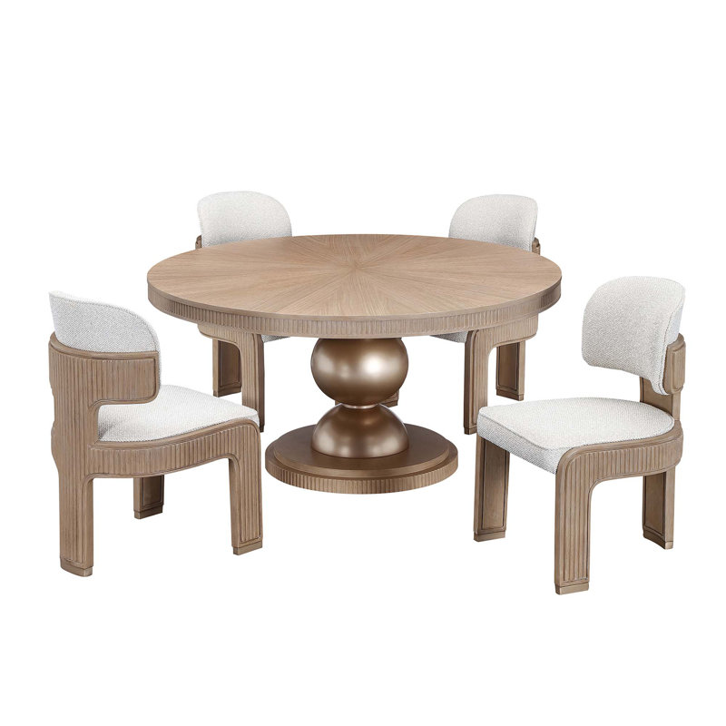 West Kensington Round Dining Table, Medium Yellow Wood