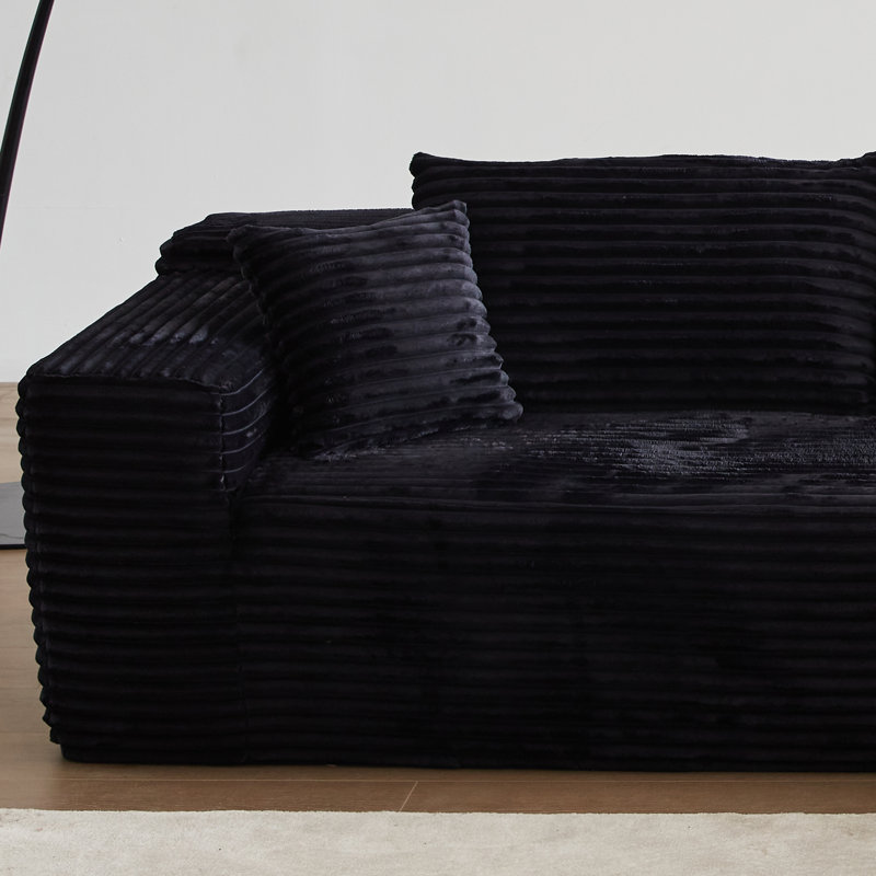 Canapé modulaire 2 pièces Rita, Orienté à droite, 100 % polyester noir