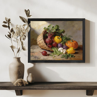 Black Framed Watercolor Vintage Kitchen colours Wall Art Classical Realism Style Framed Prints