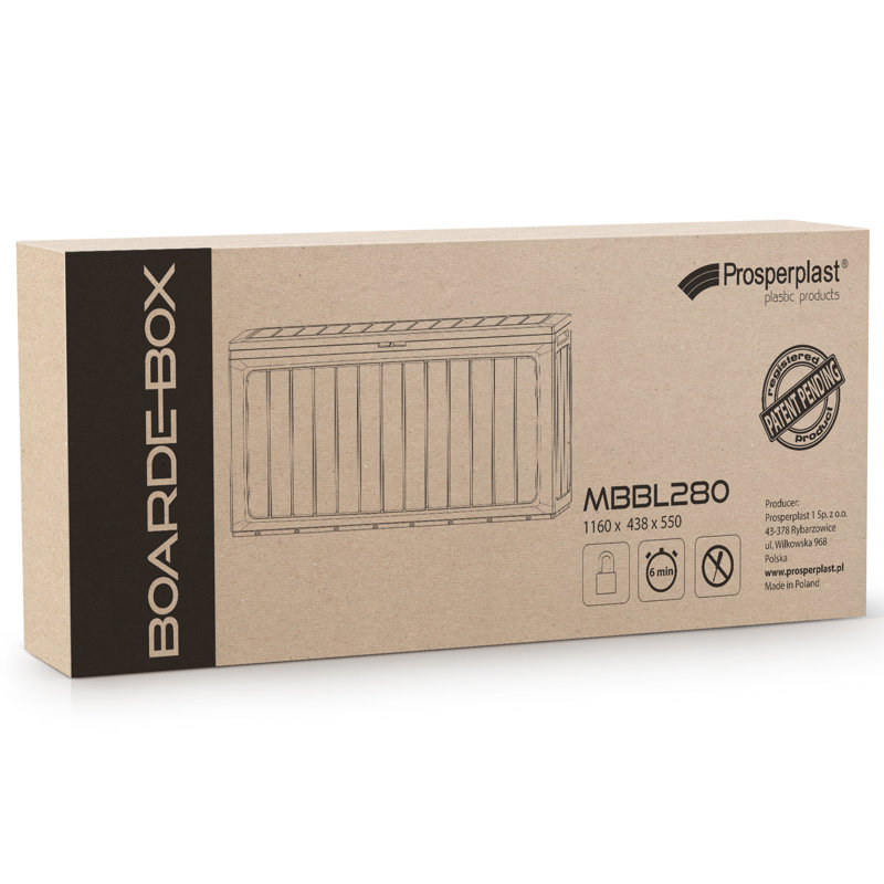 WFX Utility 78cm W 190L Water Resistant Plastic Lockable Deck Box in Grey